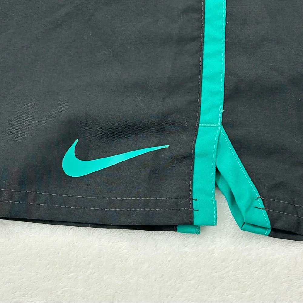 Nike Athletic Gray & Teal Lined Surf Beach Pool Swim Trunks Board Shorts Mens XL